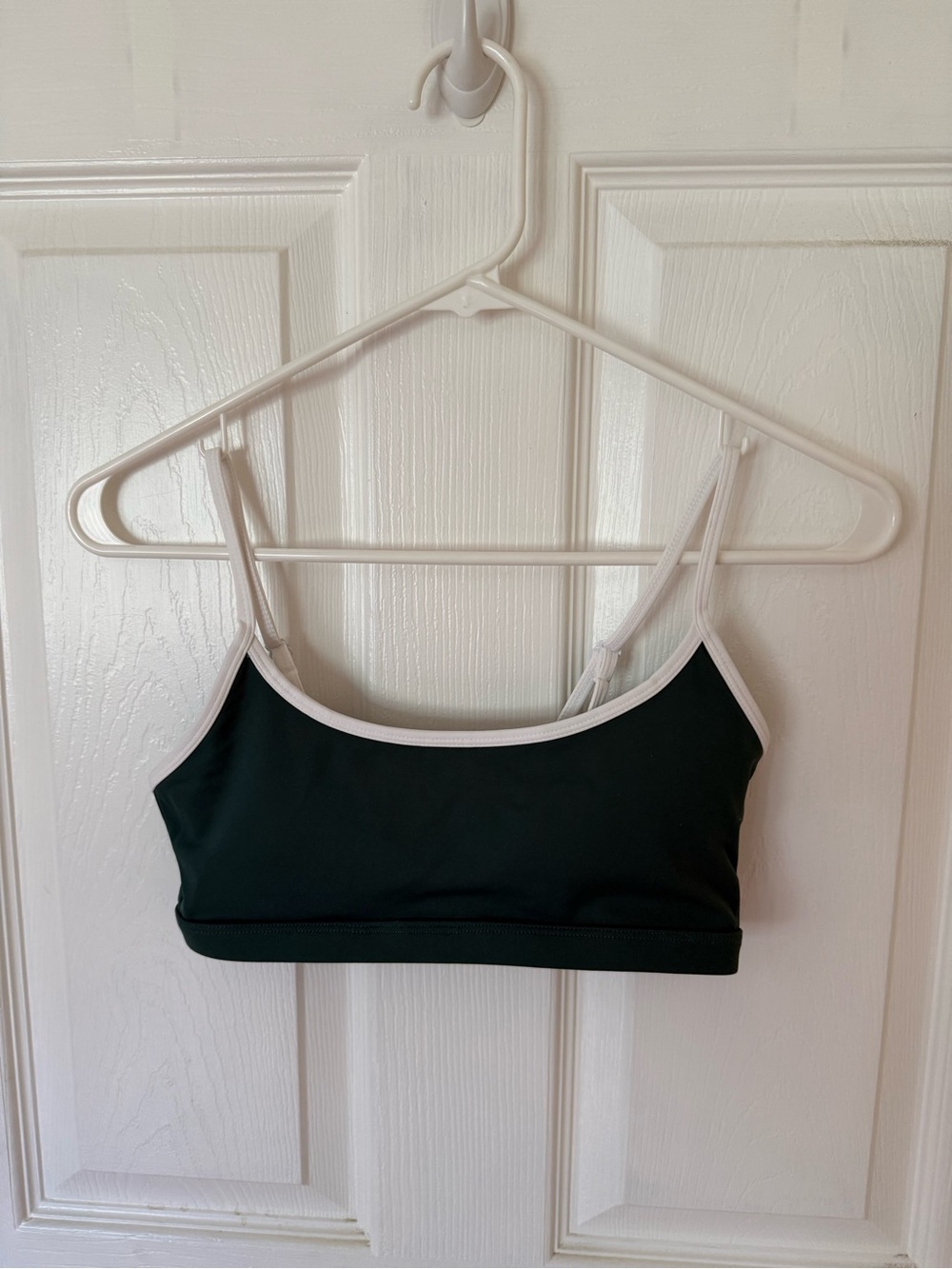 Everyday Sports Bra - Green with White Trim